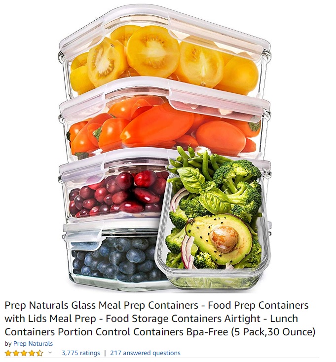 Prep Naturals Glass Meal Prep Containers image